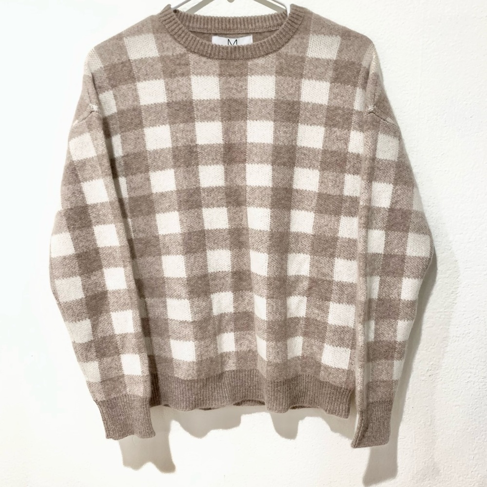 Magaschoni Cashmere Checkered Sweater Size Medium